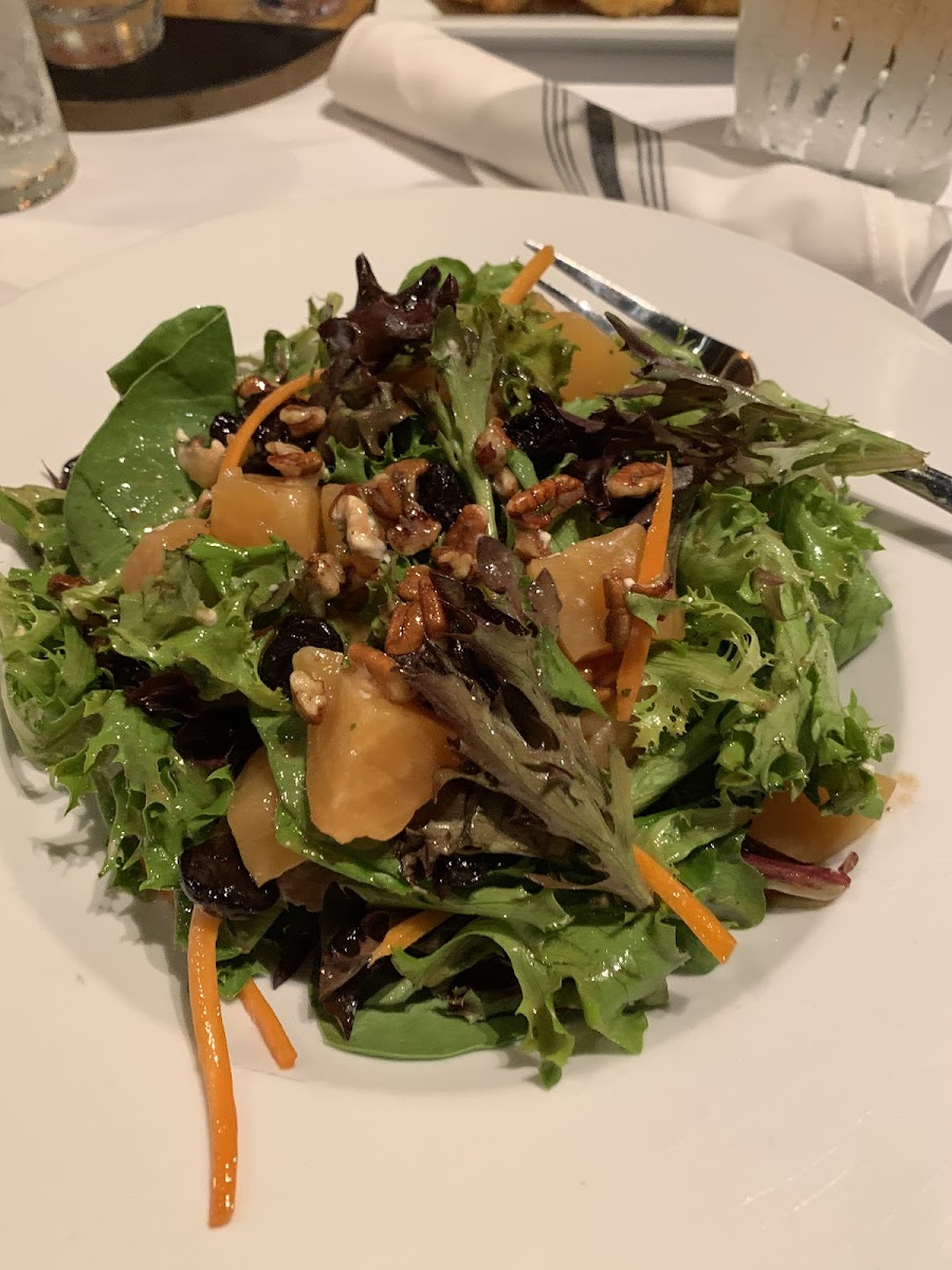 Beet salad with cherries and pecans.