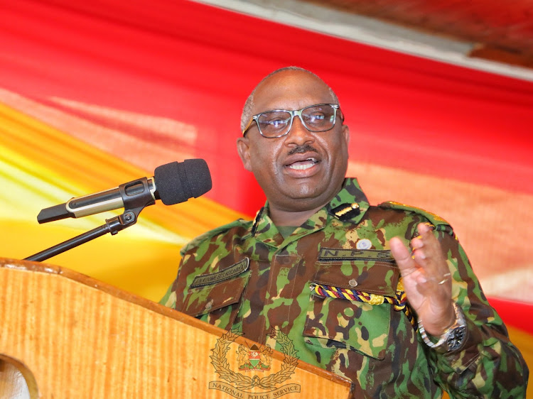 IG Japhet Koome officially speaks when he officially opened station commanders course at main Kiganjo Campus on August 8, 2023.