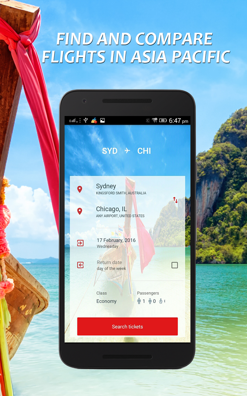 Android application Asia Flights  - cheap flights screenshort