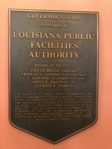 Governor's Suite  Sponsored by Louisiana Public Facilities Authority  Board of Trustees  Victor Bussie, Chairman  Thomas A. Antoon, Vice-Chairman  C.C. Dabadie, Secretary-Treasurer  Owen E....