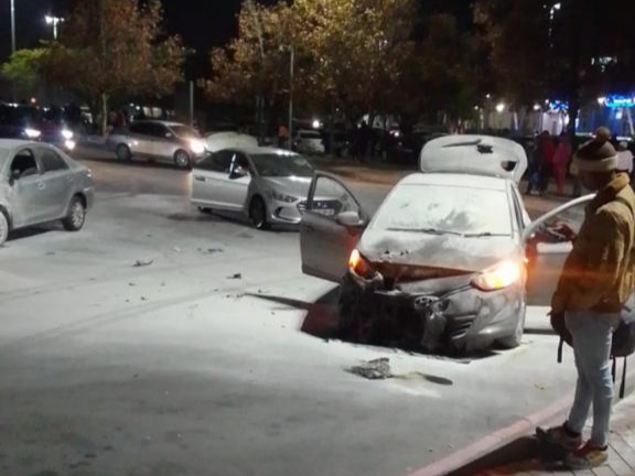 Taxi operators allegedly torched three vehicles and damaged four on Thursday night at Maponya mall in Soweto as they were fighting e-hailing drivers.