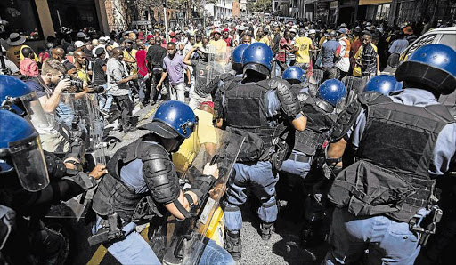 MAKING THEIR VOICES HEARD: Seskhona People’s Movement members protested in Cape Town yesterday ahead of the state of the nation address Picture: DAVID HARRISON