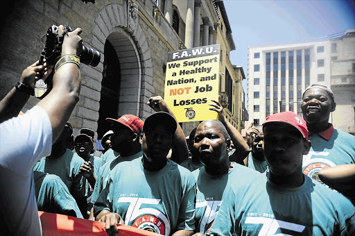 SCHWEET: Food and Allied Workers' Union members march to the offices of the Treasury in Pretoria in protest against the pending sugar tax. Fawu handed over a memorandum of its grievances to the Treasury and the Health Department calling for dialogue on health policies