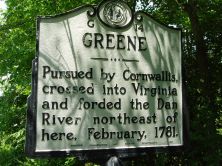 Pursued by Cornwallis, crossed into Virginia and forded the Dan River northeast of here, February, 1781.Plaque via North Carolina Highway Historical Marker Program, and is used with their...