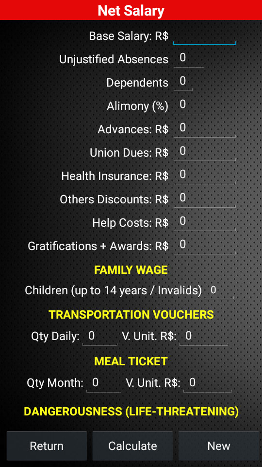 Android application NET SALARY CLT 2016 screenshort