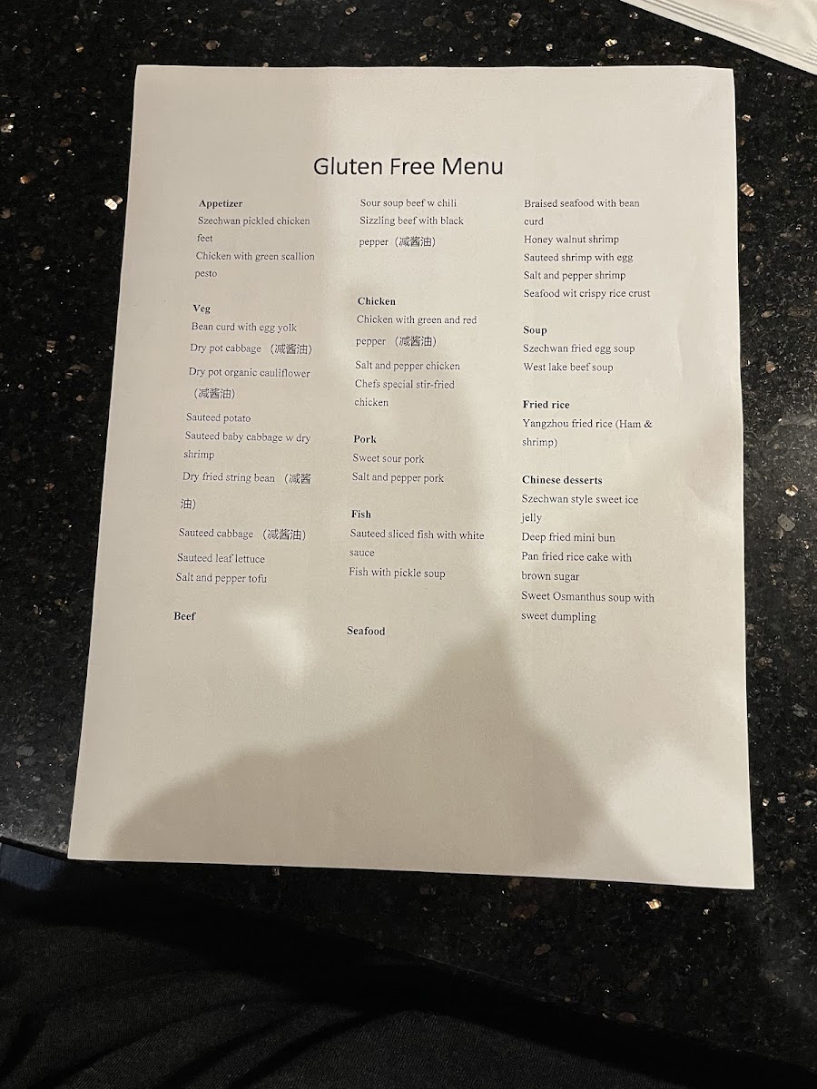 ChiliSpot gluten-free menu