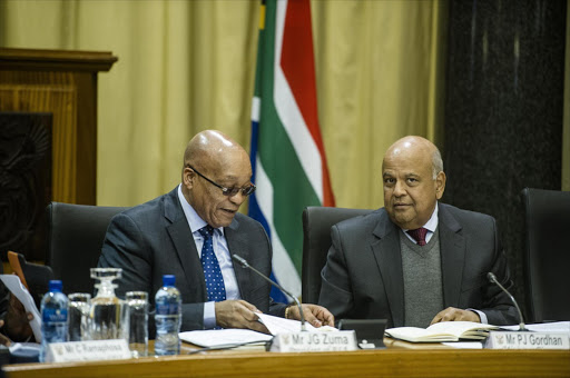 President Jacob Zuma and Finance Minister Pravin Gordhan. File Photo.