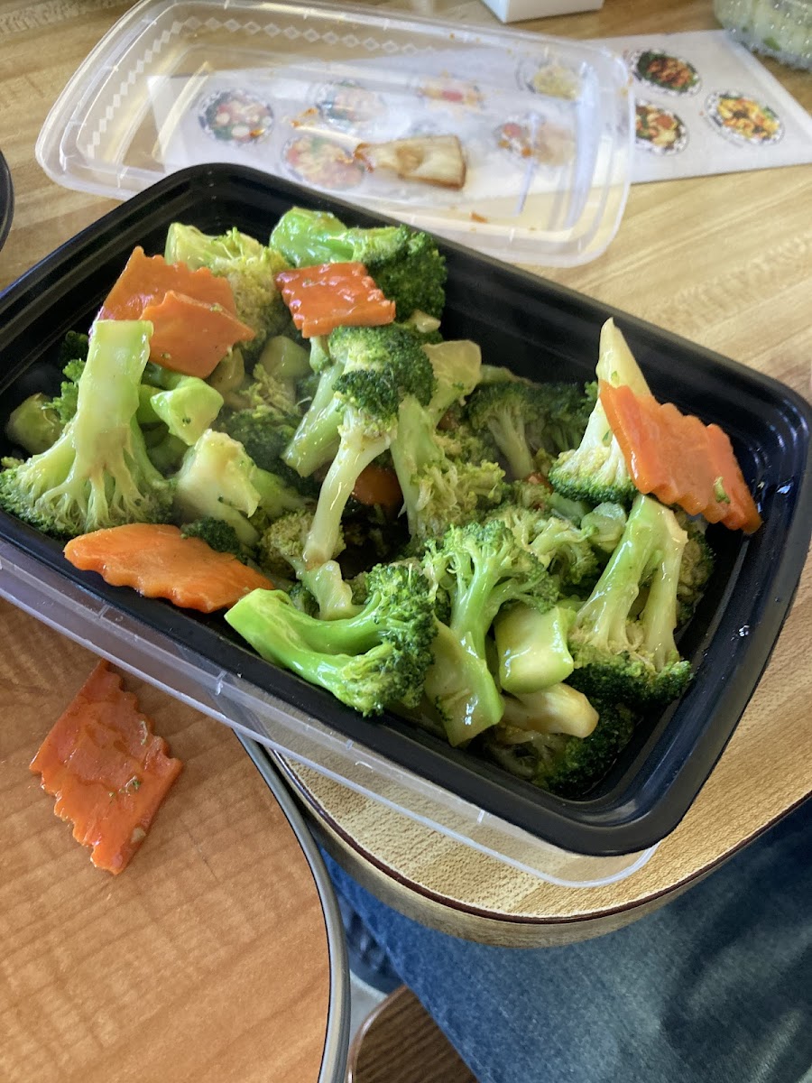 Sauted broccoli in gf soy sauce - yummy