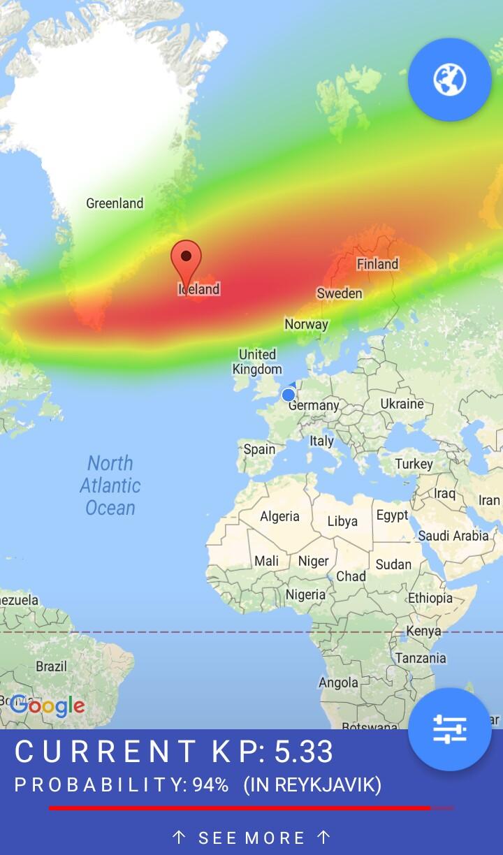 Android application Northern Eye Aurora Forecast screenshort