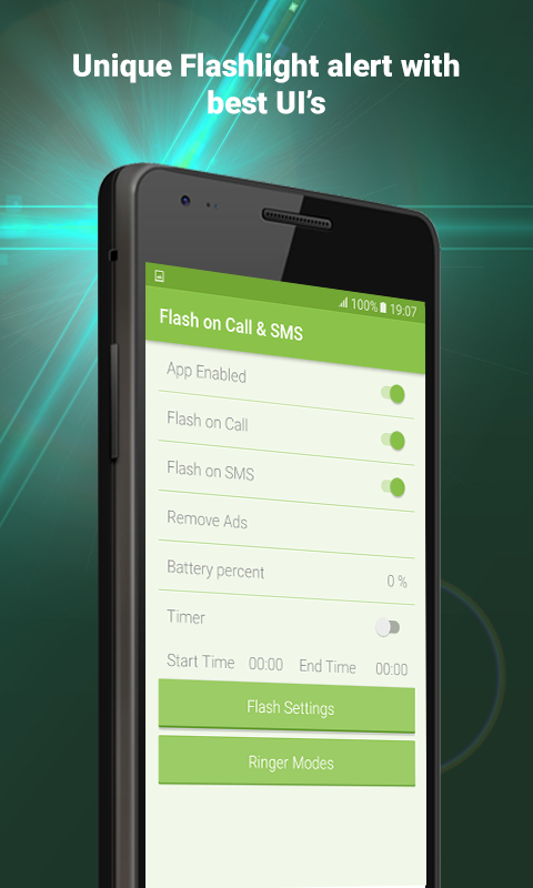 Android application Flash Alerts screenshort