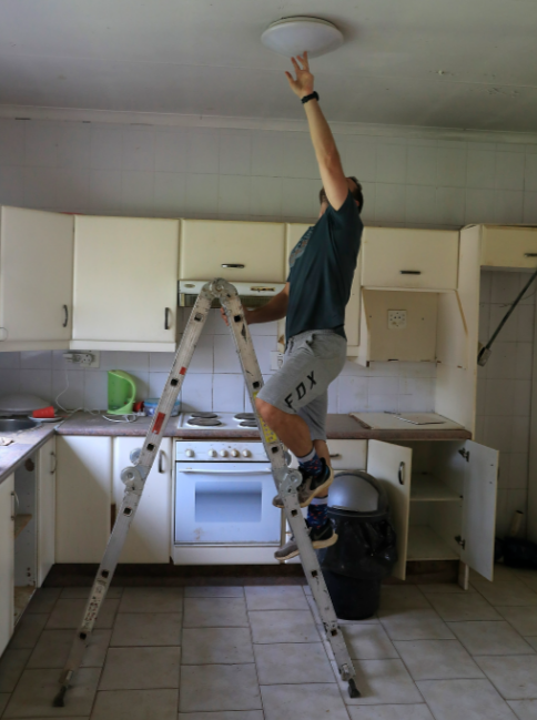 Steve Baron at a house he is renovating in Weltervreden Park.