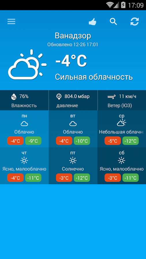 Погода Армения — приложение на Android