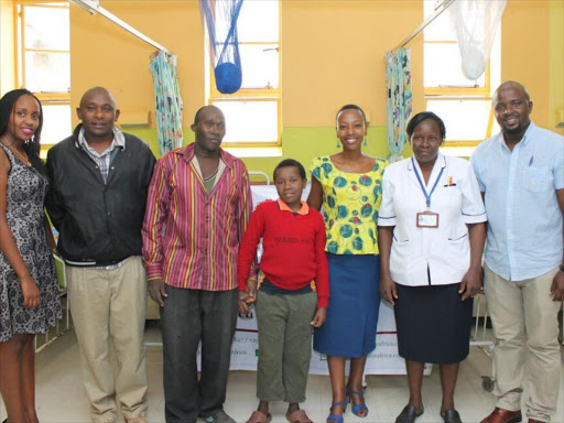 Extreme left Little's Head of Sales & Marketing Maureen Chege, Extreme right Ronald Mahondo Little's GM. Janet Kanini 3rd from right. Stephen is at the center with his father to his right. Photo/ Courtesy