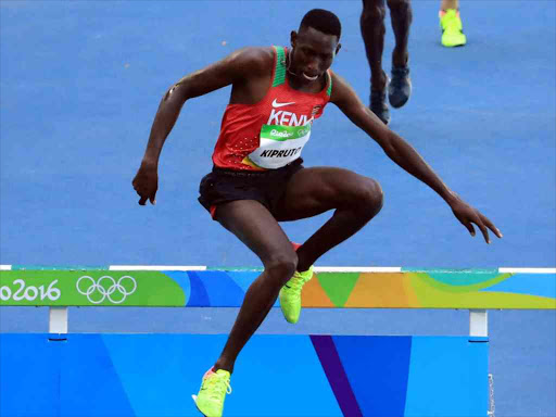 Conseslus Kipruto competes in the 3000m steeplechase final at the 2016 Rio Olympics. /COURTESY