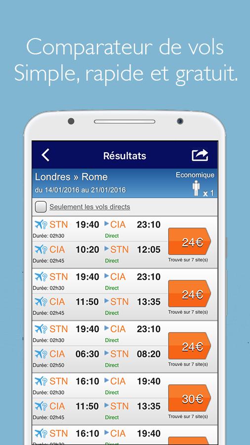 Android application Jetcost: flights, hotels, cars screenshort