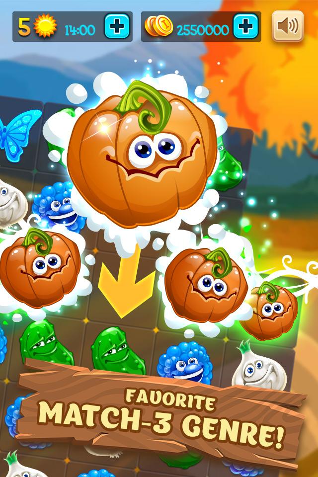 Android application Funny Farm match 3 Puzzle game! screenshort