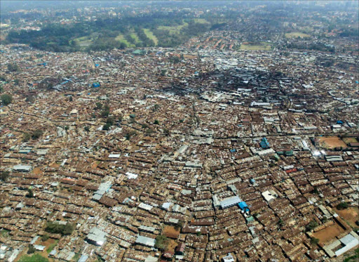 A section of Kibera slums from the air.