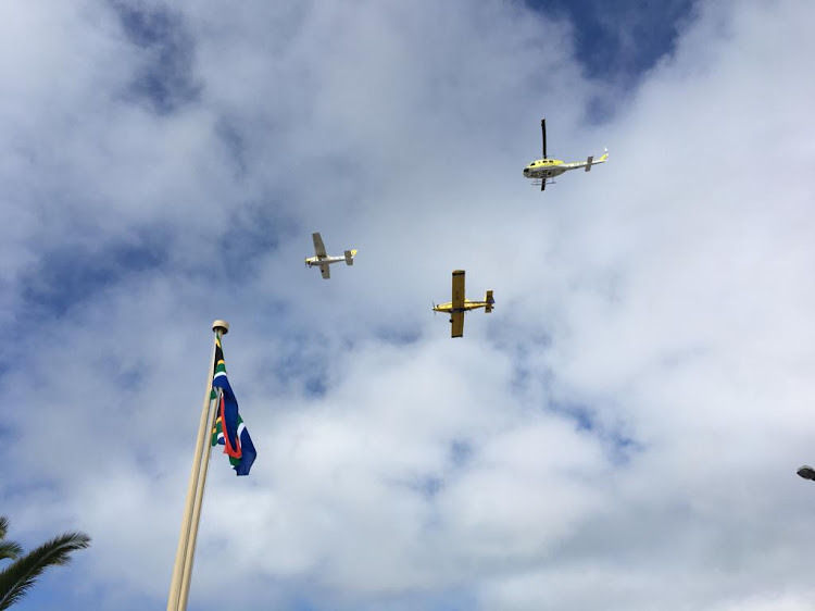 Working on Fire aircraft were a substitute for the Gripen fighters which flew over parliament during President Cyril Ramaphosa's state of the nation address on February 13 2020.