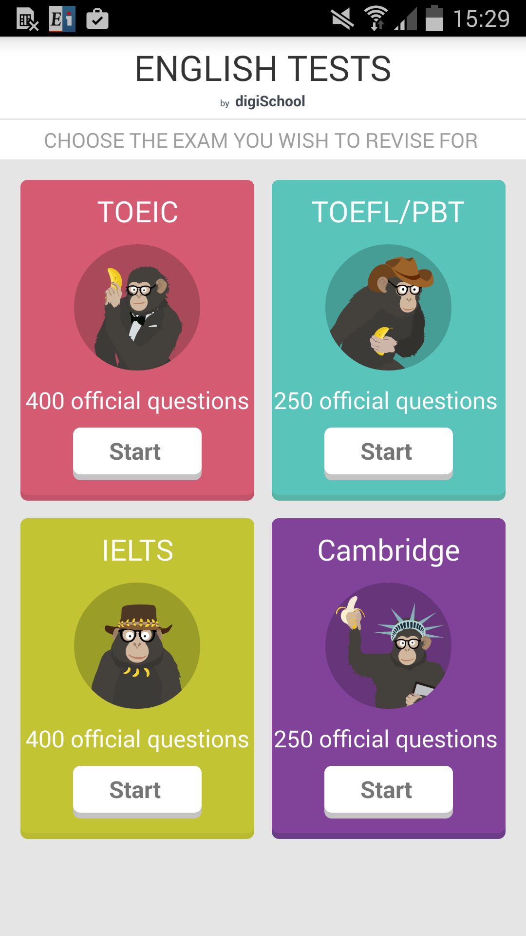 Android application TOEIC, TOEFL, IELTS, Cambridge screenshort