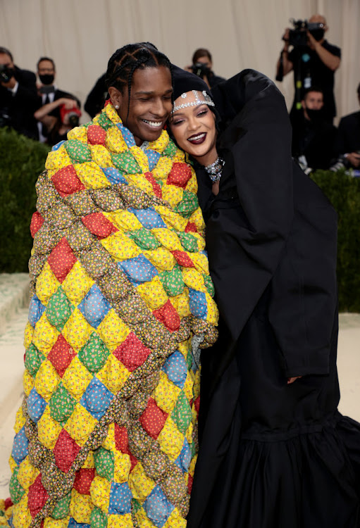 ASAP Rocky and Rihanna attend the 2021 Met Gala.