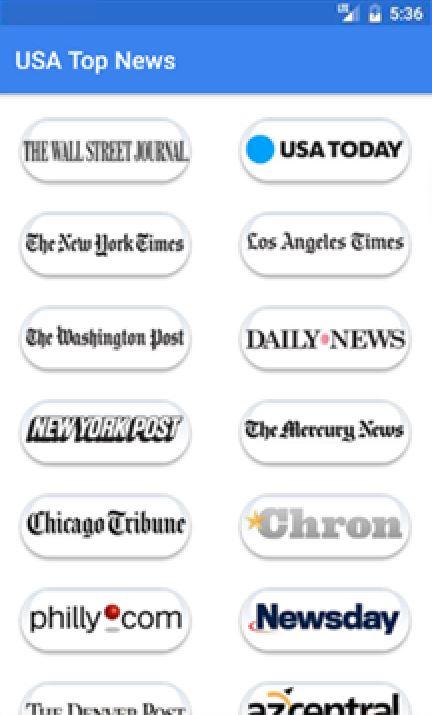 Android application USA News Top Newspapers screenshort