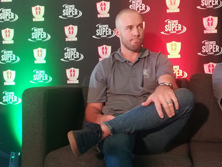 AB de Villiers speaks during the media launch of his new T20 side the Tshwane Spartans at SuperSport Park in Centurion on Thursday October 25, 2018.