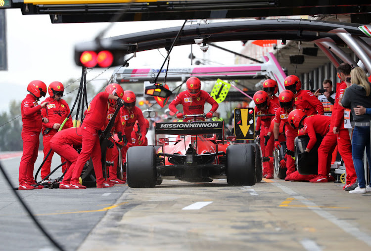 Charles Leclerc and the Ferrari SF 1000 during pre-season testing, on 27 February 2020, in Barcelona, Spain.