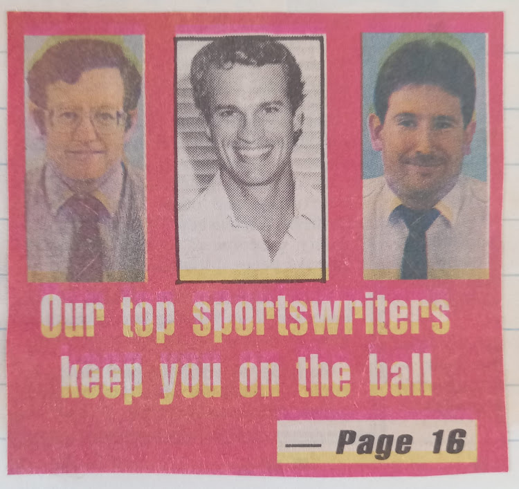 Sports columnists on the Weekend Post during the 1980s were, from left, Stan Terblanche, Kepler Wessels and George Byron