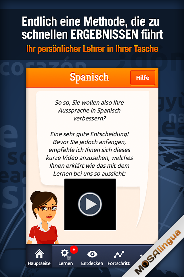 Android application Learn Spanish with MosaLingua screenshort