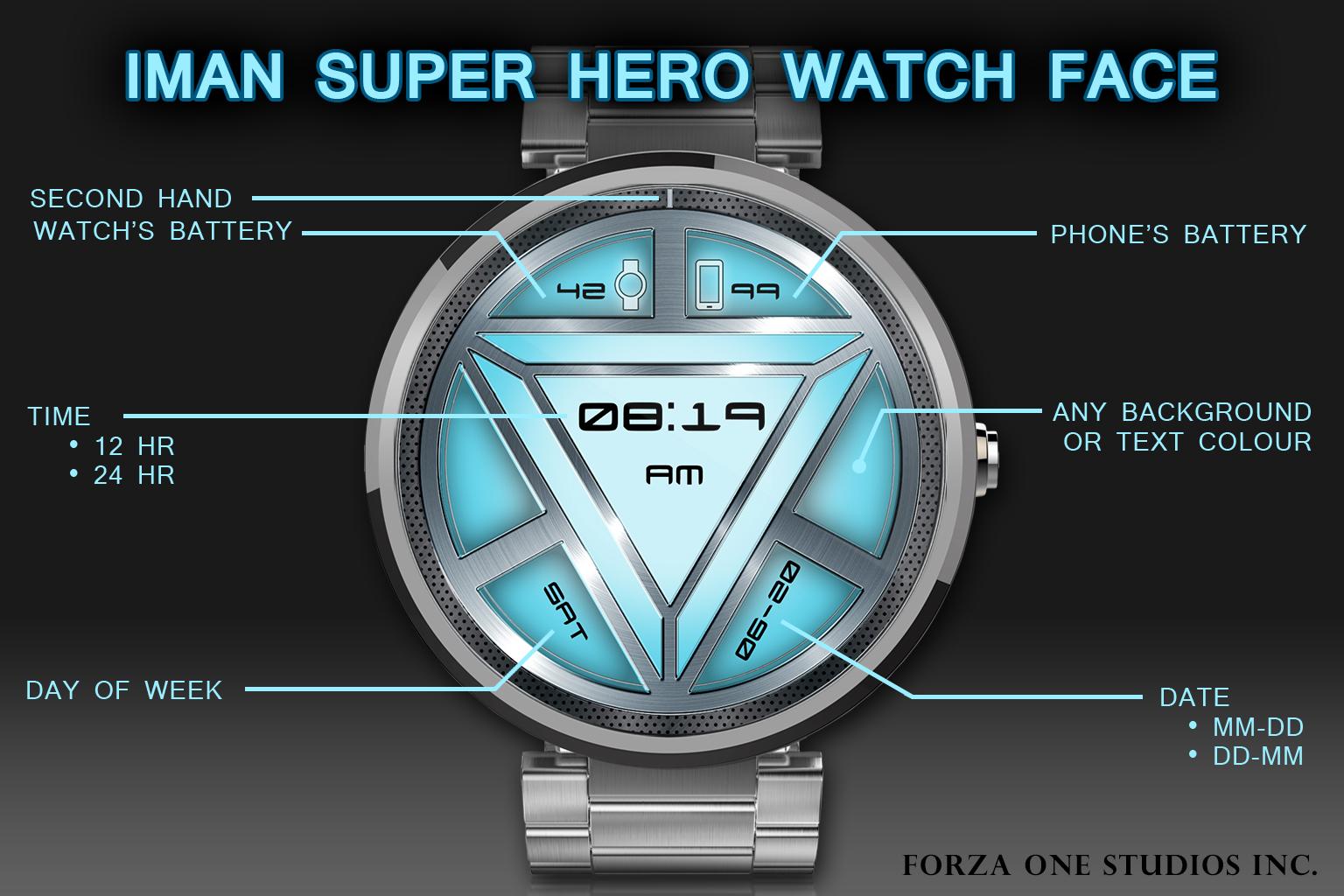 Android application IMan - Watch Face for Wear screenshort