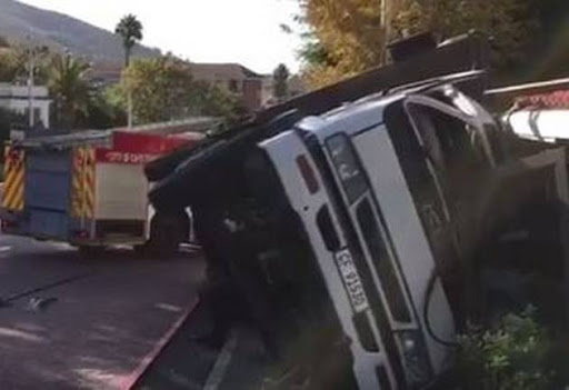 A heavy-duty truck careened around the corner into Kloof and crashed into Bacini's restaurant. File photo.