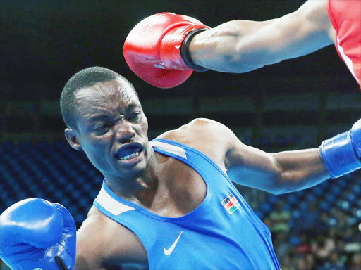 Peter Mungai Warui Kenya competes during 2016 Rio Olympics Boxing Quarterfinal Quarterfinals Bout. /REUTERS