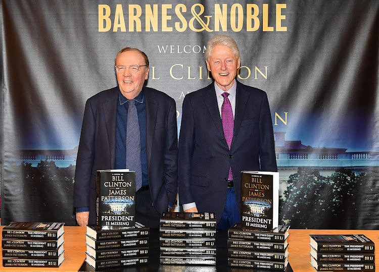 James Patterson and Bill Clinton with their novel, 'The President is Missing'