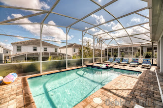 Sun-drenched private pool and spa at this ChampionsGate vacation villa