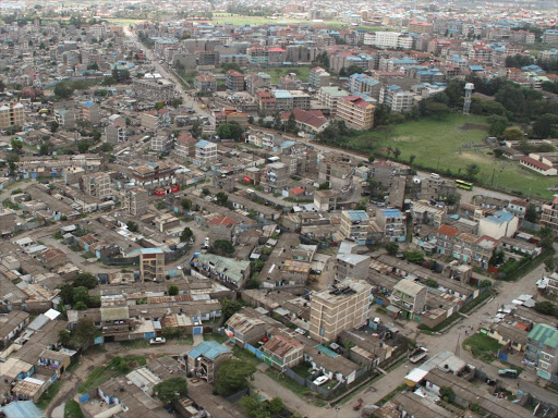 Aerial view of overpopulated Umoja estate in Eastlands, Nairobi. /FILE