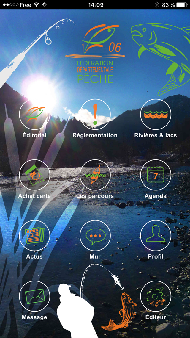 Android application Fédération de Pêche du 06 screenshort