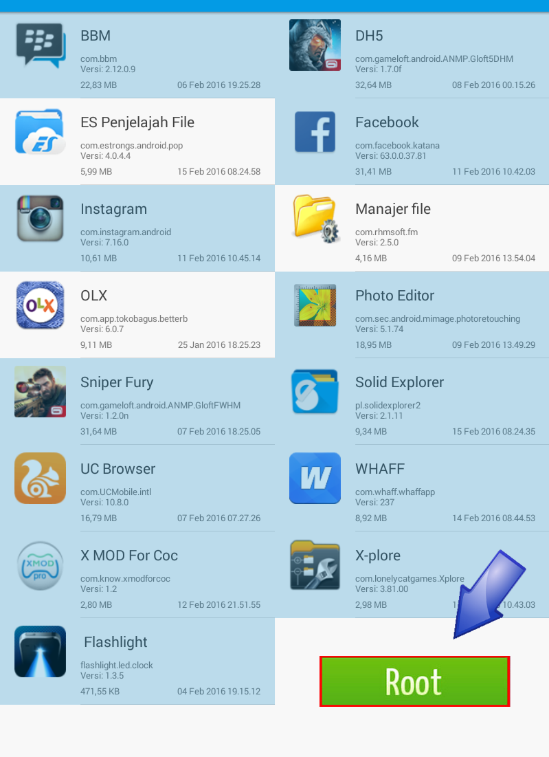 Android application Frama Root Pro screenshort