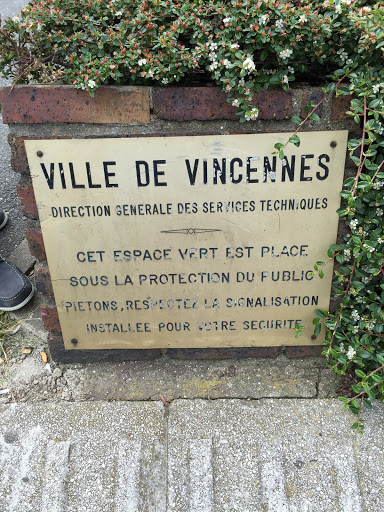 Plaque Ville de Vincennes