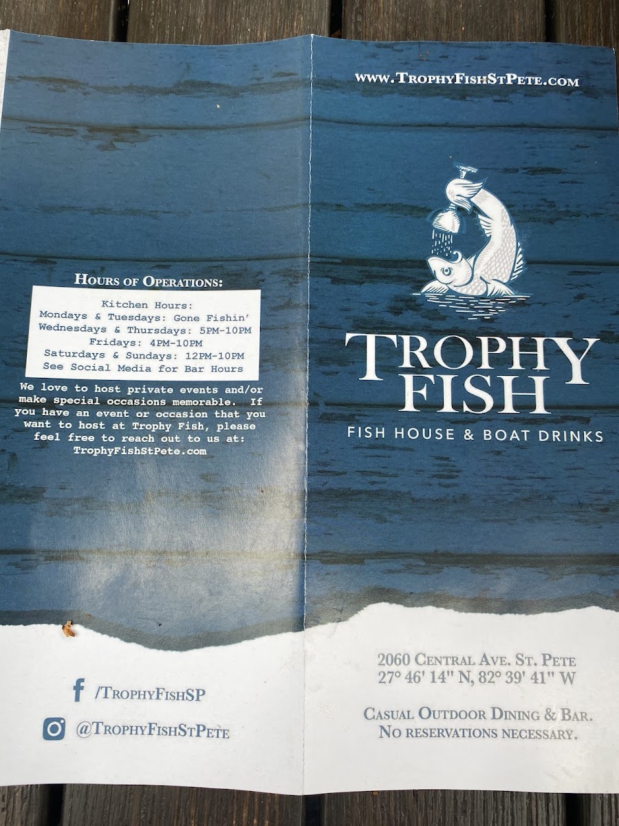 Trophy Fish gluten-free menu