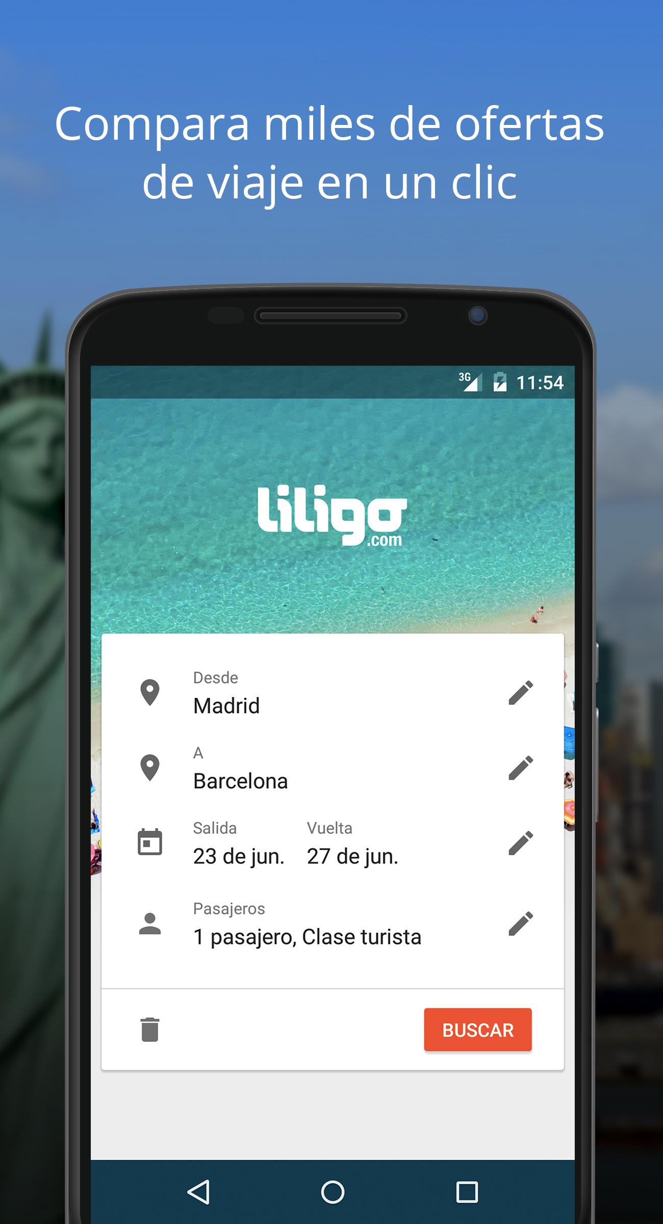 Android application Liligo - Flights & Cars screenshort