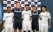 WITS BLITZ  Kodisang Kobamelo, Slavko Damjanovic, Bokang Tlhone, Steven Pienaar and Dylon Claasen parade in front of cameras after being announced as Bidvest Wits' new signings on  Tuesday.