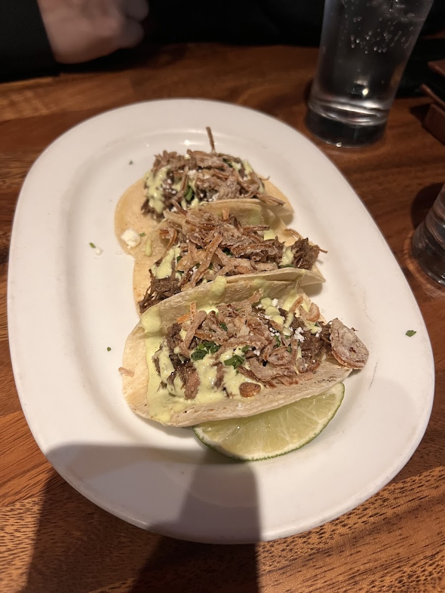 Beef tacos- very good