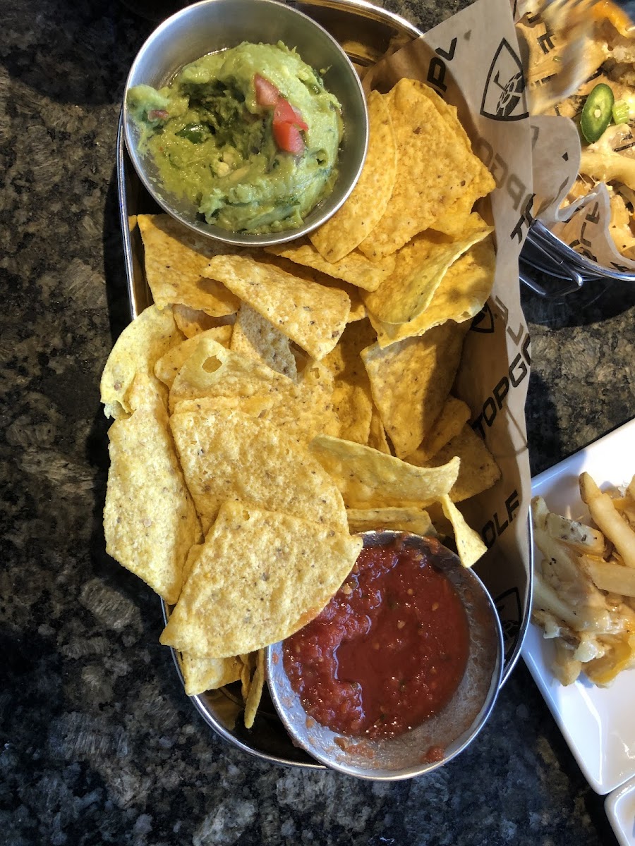 Chips, salsa, and guacamole