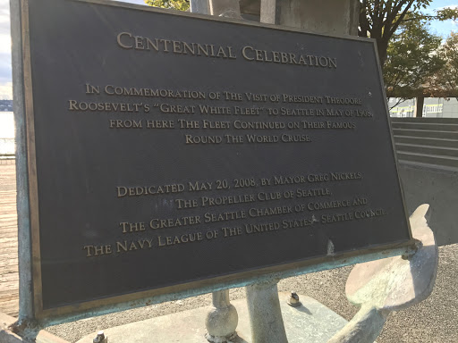 CENTENNIAL CELEBRATION IN COMMEMORATION OF THE VISIT OF PRESIDENT THEODORE ROOSEVELT'S "GREAT WHITE FLEET" TO SEATTLE IN MAY OF 1908, FROM HERE THE FLEET CONTINUED ON THEIR FAMOUS ROUND THE WORLD...