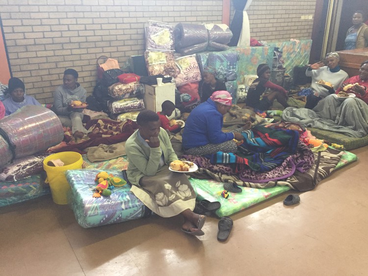 Families displaced by the fire are being housed at a nearby community hall.