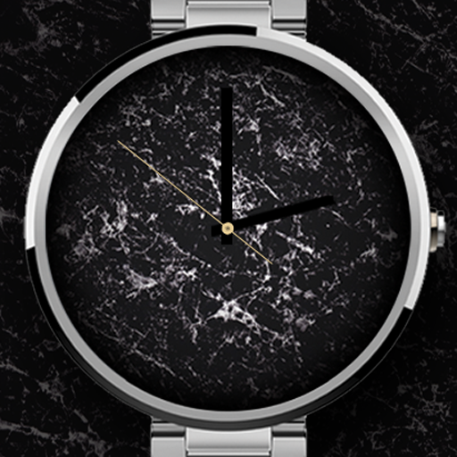 Black Marble Round Watch Face