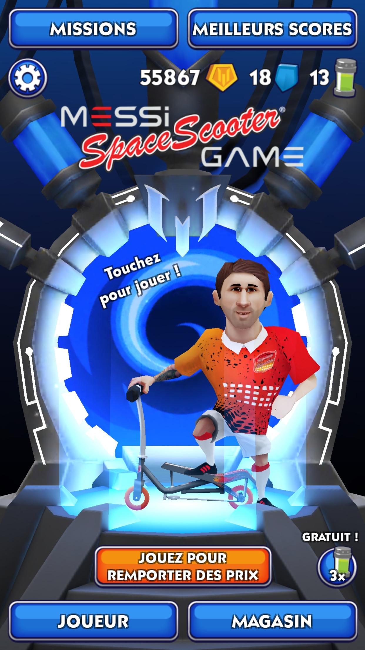 Android application Messi Space Scooter Game screenshort