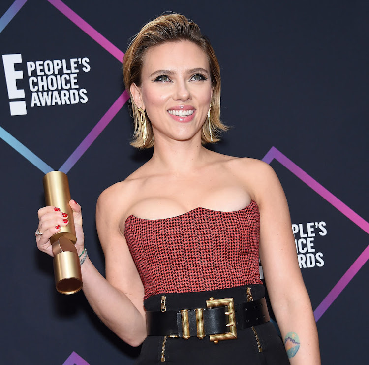 Scarlett Johansson was named Female Movie Star of 2018 at the E! People's Choice Awards 2018 on November 11 2018 in Santa Monica, California.