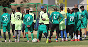 Pitso Mosimane instructs players during the Sundowns Training at Chloorkop on 06 August 2019.