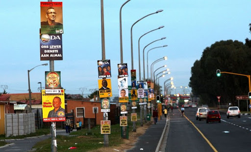 Party posters display on polls in the Western Cape towards the 2011 municipal election 2011. Pic: Esa Alexander. 11/05/2011. © Sunday Times